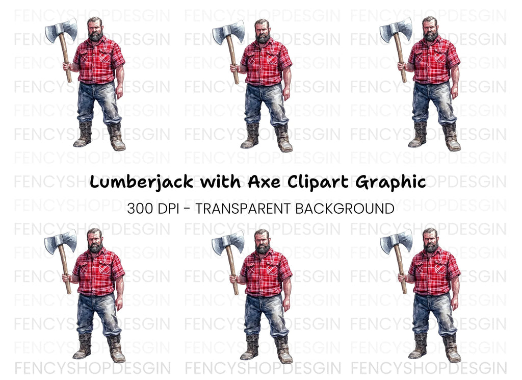 Lumberjack With Axe Clipart Bundle