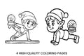 Christmas Elf Yoga Snow Globe Coloring Books