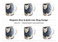 Blue Mane Lion Illustration Clipart Bundle