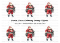 Biker Santa Claus Christmas Clipart Bundle