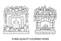 Autumn Fireplace Pumpkin Coloring Books