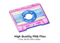 Retro Cassette Tape Clipart Bundle