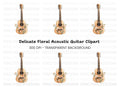 Elegant Floral Guitar Clipart Bundle