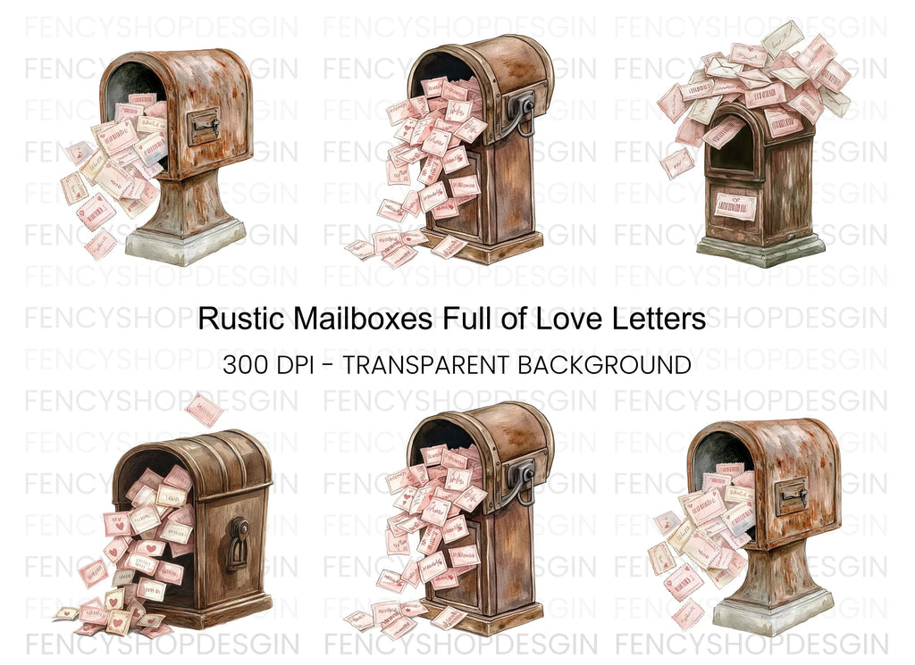 Love Letters Mailbox Clipart Bundle