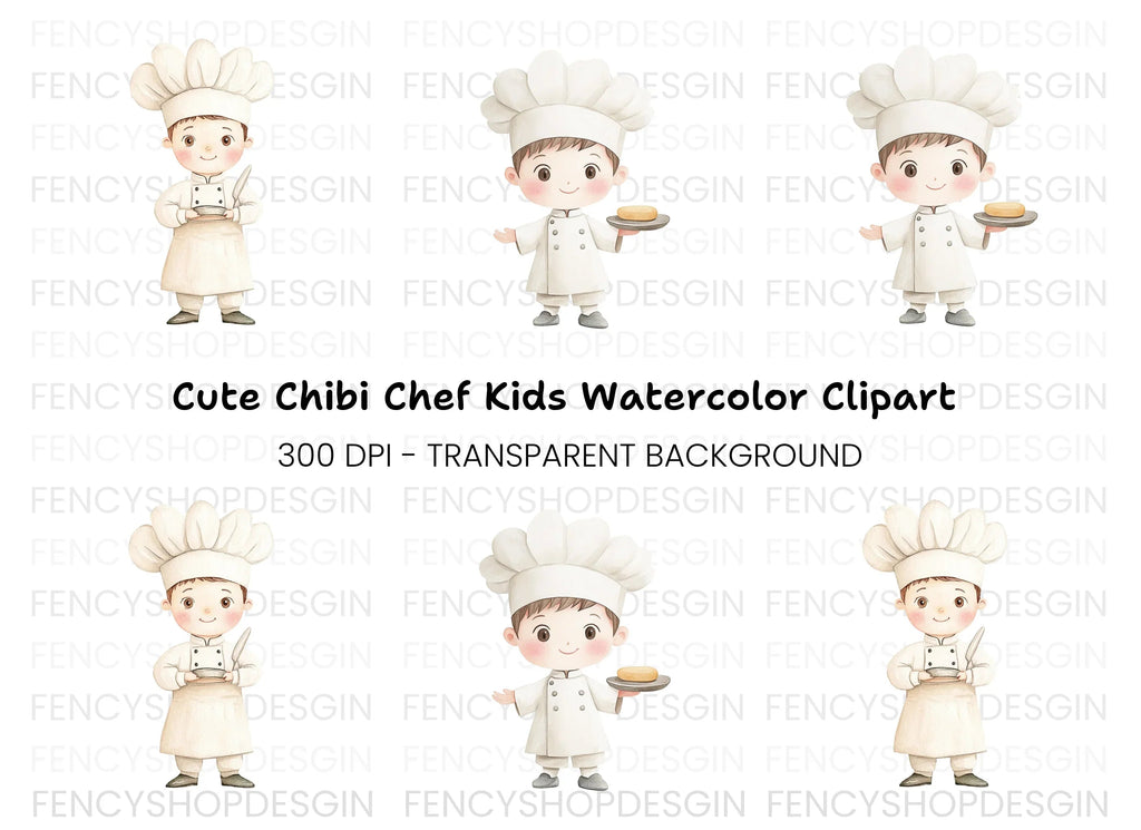 Cute Little Chef Clipart Bundle