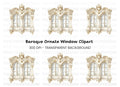 Elegant Baroque Window Clipart Bundle
