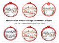 Winter Village Christmas Ornament Clipart Bundle