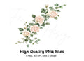 Delicate Rose Vine Corner Clipart Bundle