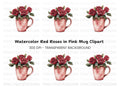 Red Roses in Pink Clipart Bundle