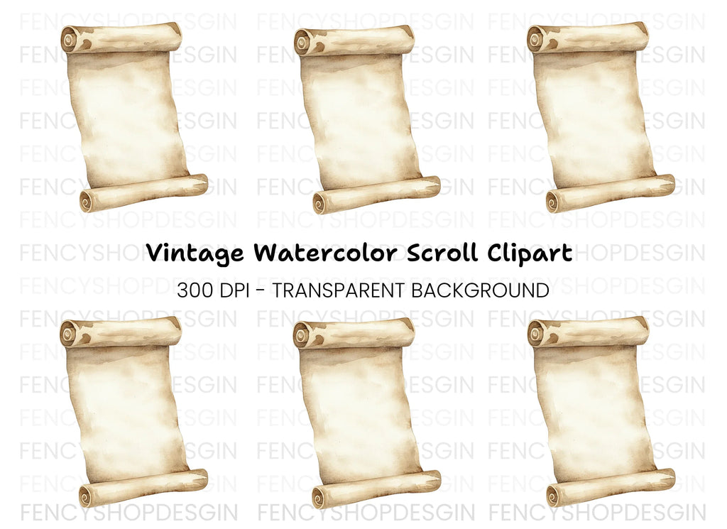 Vintage Scroll Clipart Bundle