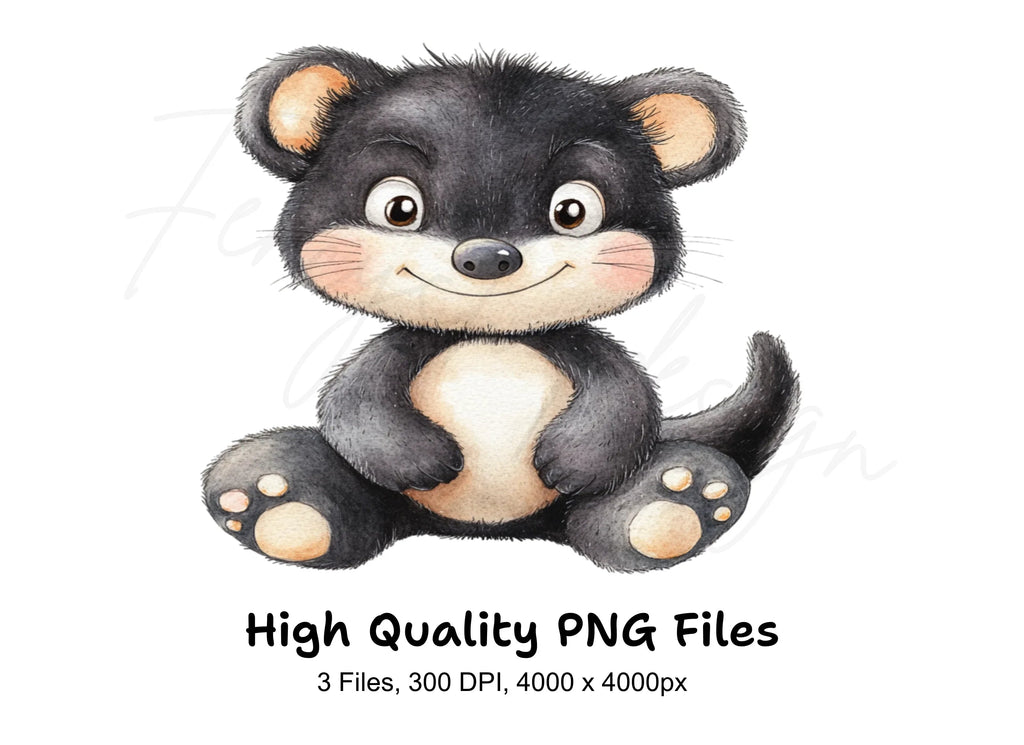 Cute Black Mouse Clipart Bundle