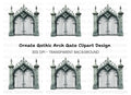 Vintage Cemetery Gate Clipart Bundle