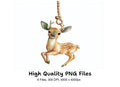 Cute Fawn Christmas Ornaments Clipart Bundle