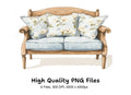 Elegant Blue Floral Sofa Clipart Bundle
