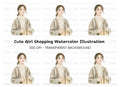Stylish Woman Shopping Clipart Bundle