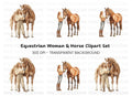 Elegant Woman and Horse Clipart Bundle