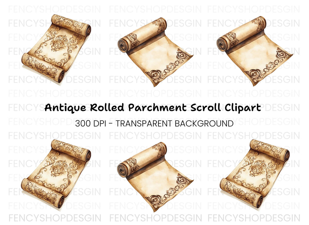 Vintage Scroll Clipart Bundle
