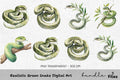 Realistic Green Snake Clipart Bundle