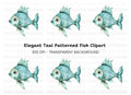 Decorative Blue Fish Clipart Bundle