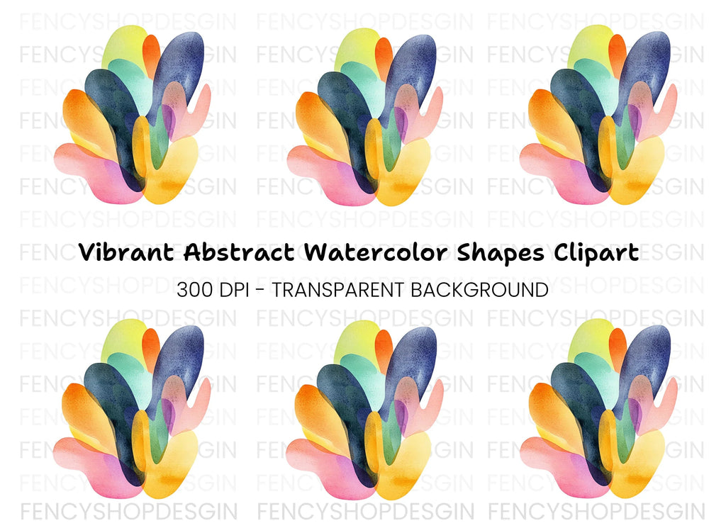 Colorful Abstract Blob Clipart Bundle