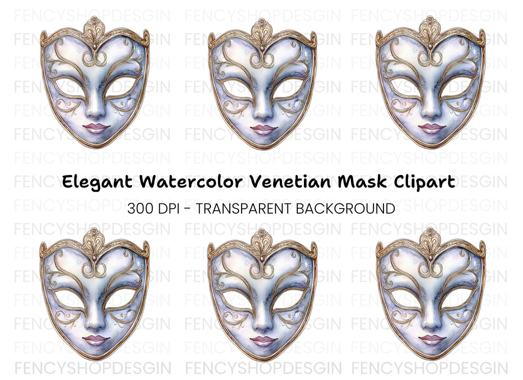 Elegant Venetian Mask Clipart Bundle