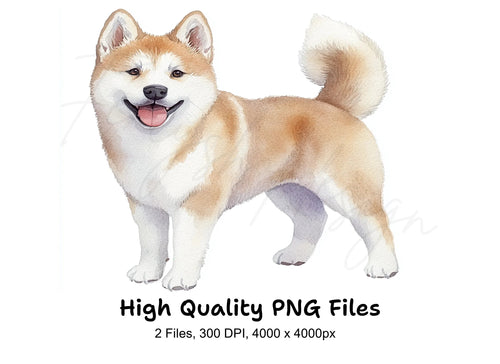 Akita Dog Breed Clipart Bundle