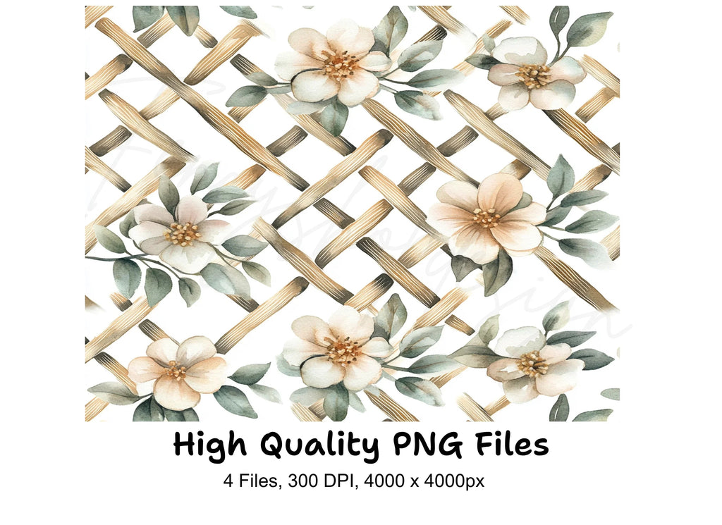 Floral Trellis Pattern Clipart Bundle