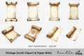 Vintage Scroll Rolls Clipart Bundle