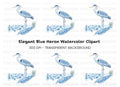 Elegant Blue Heron Clipart Bundle