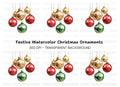 Vibrant Christmas Baubles Clipart Bundle