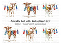 Cute Calves with Socks on Clothesline Clipart Bundle