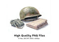 Military Helmet and Blanket Clipart Bundle