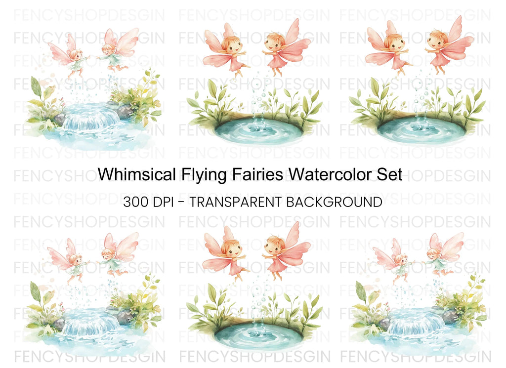 Flying Fairies and Nature Clipart Bundle
