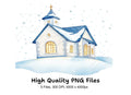 Winter Church Clipart Bundle