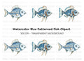 Decorative Blue Fish Clipart Bundle