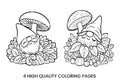 Sleeping Gnomes Under Mushroom Caps Coloring Books