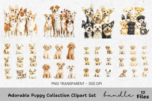 Adorable Puppy Clipart Bundle