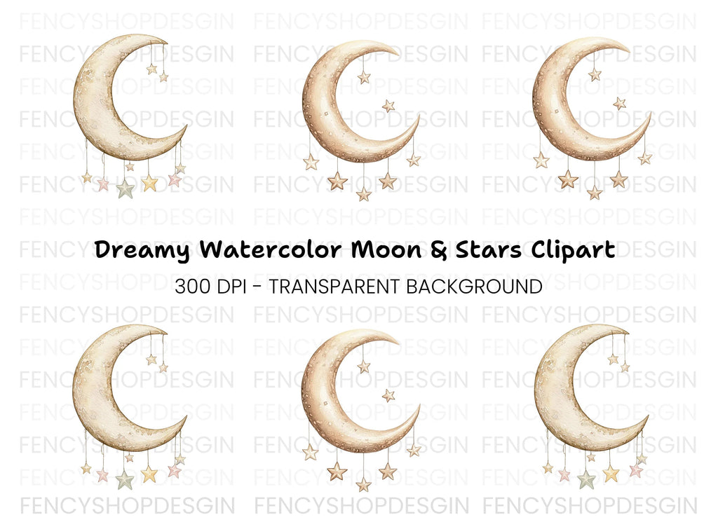 Moon and Stars Clipart Bundle