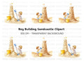 Kids Building Sandcastles Clipart Bundle