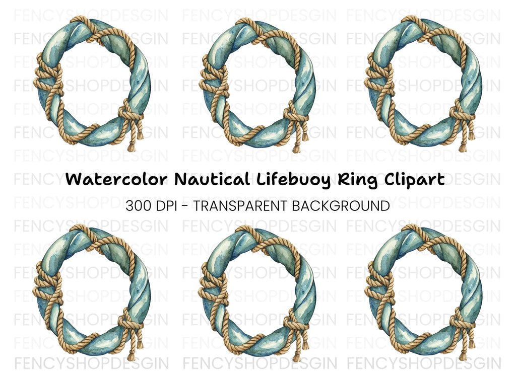 Nautical Rope Wreath Clipart Bundle