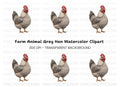 Grey Hen Farm Animal Clipart Bundle