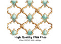 Ornate Gold Teal Decorative Patterns Clipart Bundle