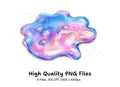 Iridescent Slime Blob Clipart Bundle