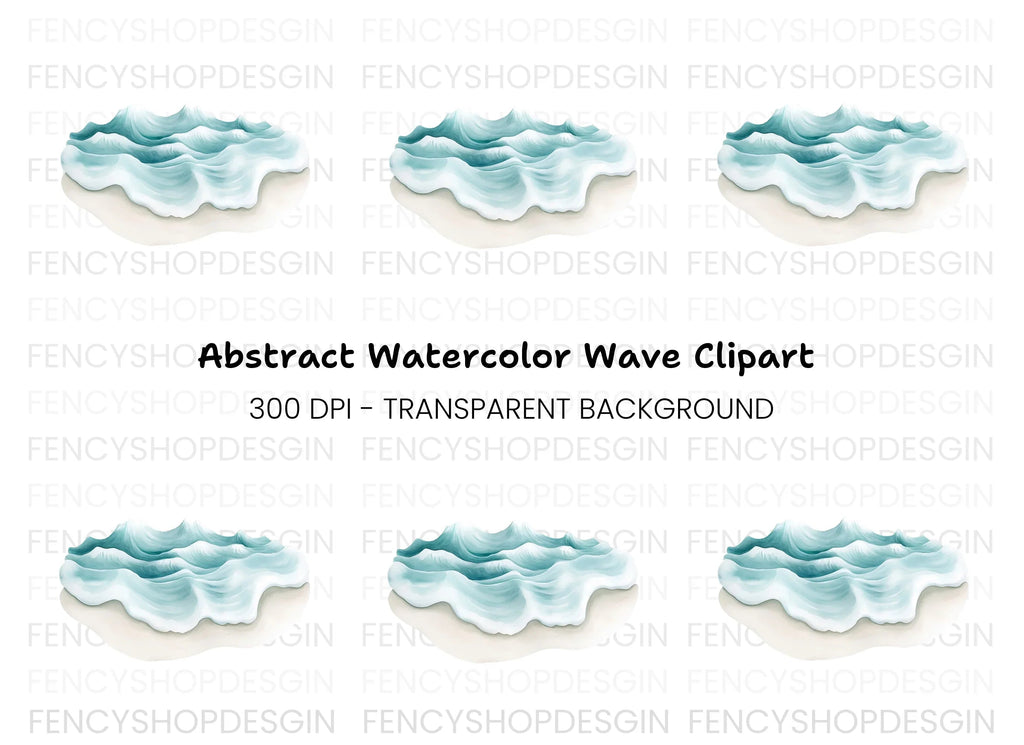 Stylized Ocean Waves Clipart Bundle