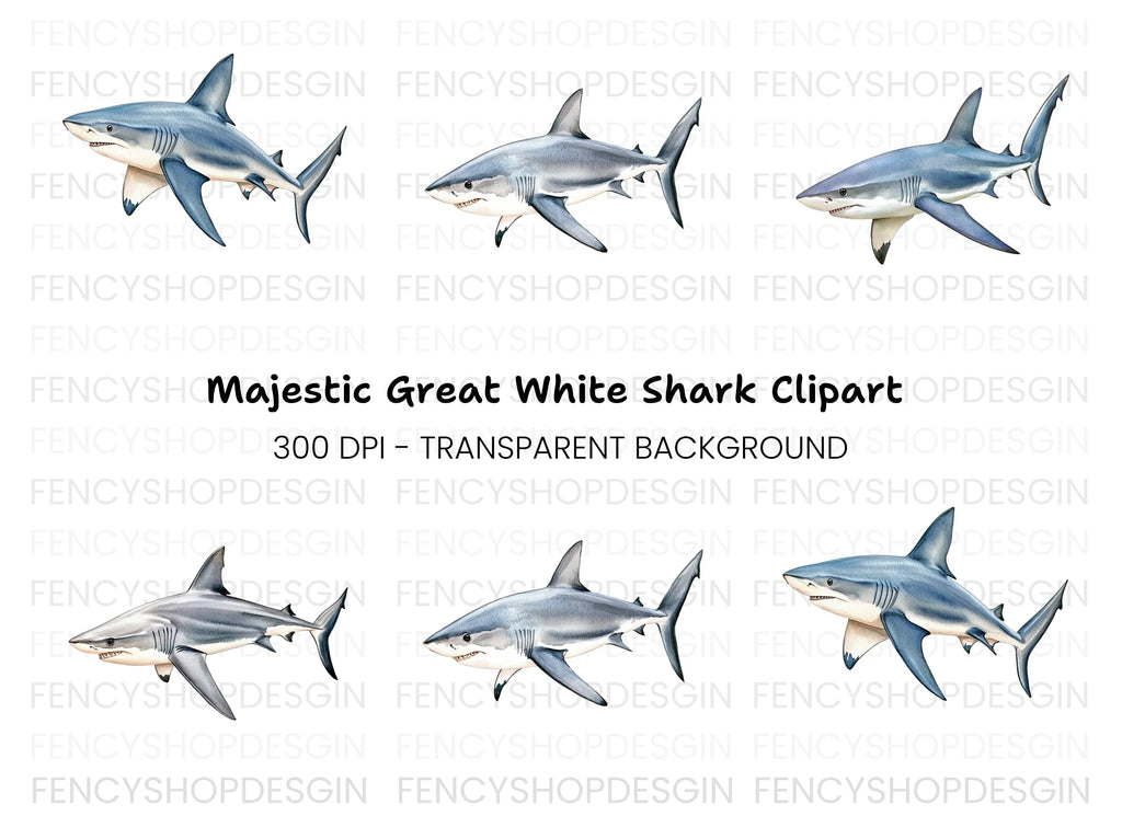 Great White Shark Clipart Bundle