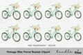 Vintage Bike Floral Basket Clipart Bundle