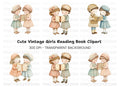 Girls Reading Together Clipart Bundle