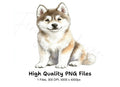 Cute Husky Puppy Clipart Bundle