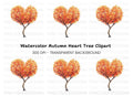 Heart Shaped Autumn Tree Clipart Bundle