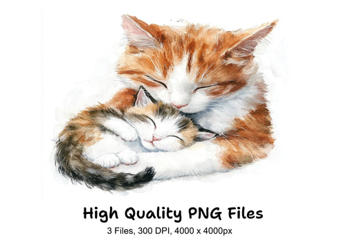 Adorable Cat Family Clipart Bundle